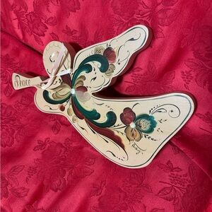 Christmas rosemalled angel Norwegian/Scandinavian Handpainted